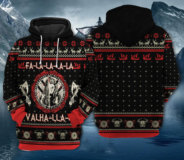 Viking valhalla shieldmaiden black and red 2 - Hoodie - ZIPH01NGA310821